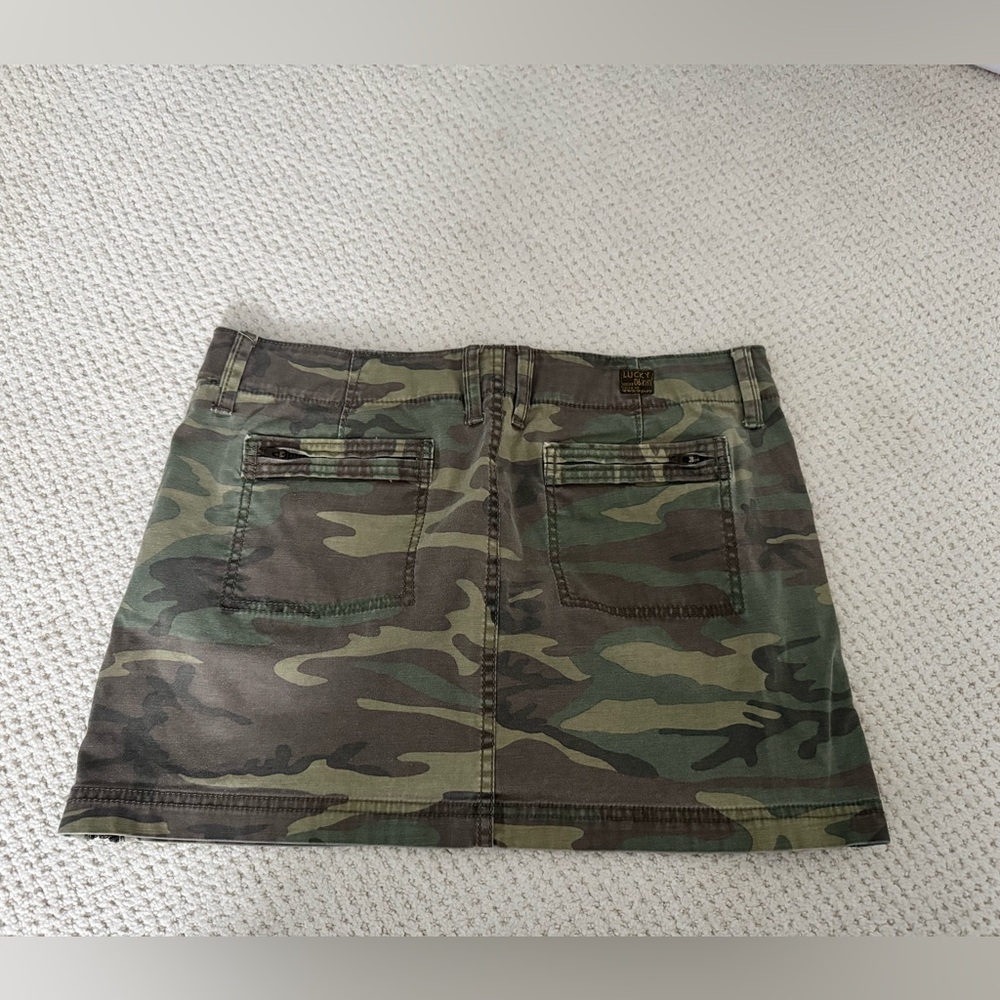 Lucky Brand Green Brown Cargo Mini Skirt